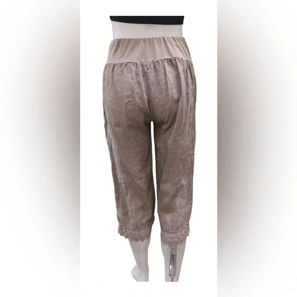 Viola Borghi Linen Wide Leg Capri Size Medium - Picture 2 of 7